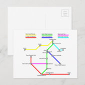 Denver Bike Map Postcard Postkarte (Vorne/Hinten)