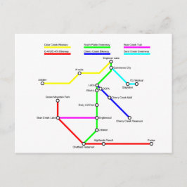 Denver Bike Map Postcard Postkarte