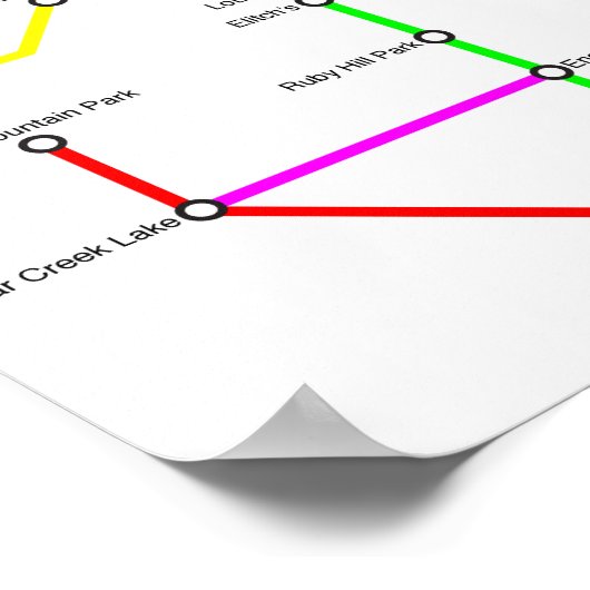 Denver Bike Map Poster (Ecke)