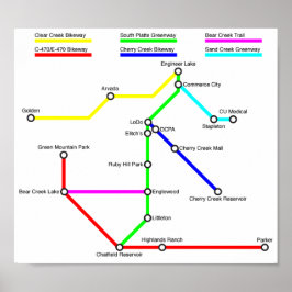 Denver Bike Map Poster