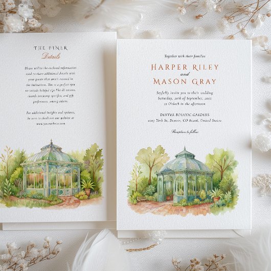 DENVER Botanische Gärten Woodland Mosaic Wedding Einladung