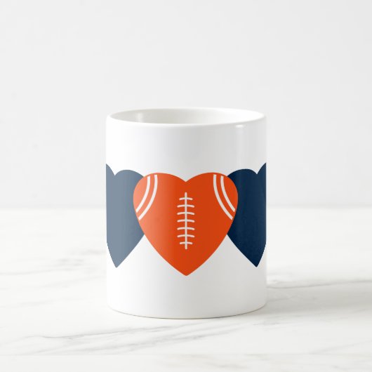 Denver Broncos Football Herzdesign Kaffeetasse (Mittel)