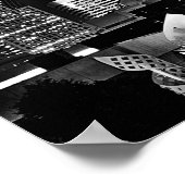 Denver by Night in Black and White Poster (Ecke)