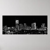 Denver by Night in Black and White Poster (Vorne)