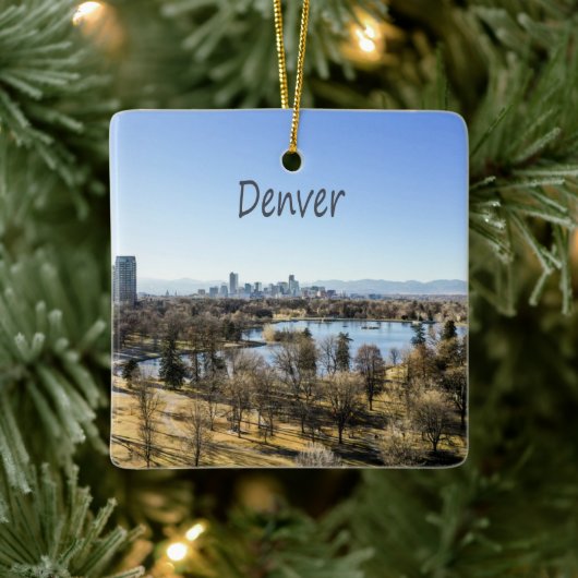 Denver City and Mountains Colorado Keramikornament (Baum)