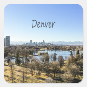 Denver City and Mountains Colorado Quadratischer Aufkleber