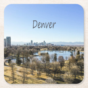Denver City and Mountains Colorado Rechteckiger Pappuntersetzer
