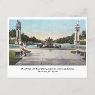 DENVER City Park, Sullivan Gateway c1920er Jahre V Postkarte