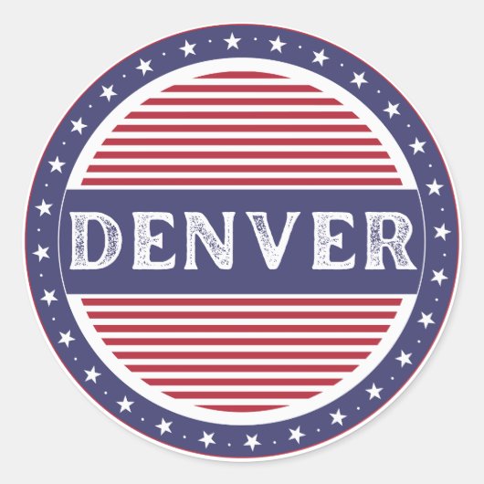 Denver City Pride Emblem – American Identity Runder Aufkleber (Vorderseite)