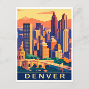 Denver, City Skyline, Reisen Postkarte