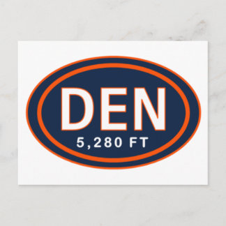 Denver CO 5.280 FT Blue & Orange Football Postkart Postkarte