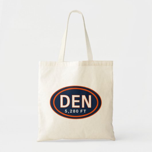 Denver CO 5.280 FT Blue und Orange Tote Bag Tragetasche (Vorne)