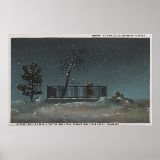 Denver, CO - Blick auf Buffalo Bill's Grave Poster (Vorne)