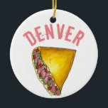 Denver CO Colorado Frühstück Ei Omelet Keramik Ornament<br><div class="desc">Zeigen Sie Stolz in Ihrer Zuhause Stadt oder Staat! Das Ornament zeigt eine originelle Marker-Illustration eines köstlichen Eieromelets im Denver-Stil. Dieses Feinschmecker-Design aus der Heimatstadt ist auch auf anderen Produkten erhältlich. Weitere Staaten und Städte sind ebenfalls verfügbar. Sehen Sie nicht, wonach Sie suchen? Brauchen Sie Hilfe bei der Anpassung? Kontaktieren...</div>