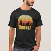 Denver Co Skyline Silhouette Sunset I Liebe Denver T-Shirt (Vorderseite)