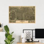 Denver Colorado 1889 Antike Panoramakarte Poster (Heimbüro)