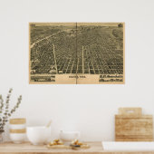 Denver Colorado 1889 Antike Panoramakarte Poster (Küche)