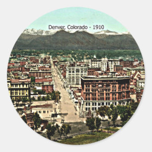 Denver, Colorado - 1910, landschaftliches Foto Runder Aufkleber