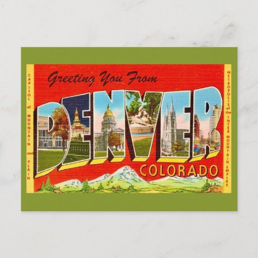 Denver Colorado alte Postkarte (Vorderseite)