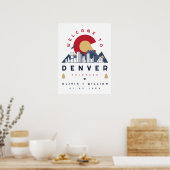 Denver Colorado Begrüßung der Skyline Poster (Küche)