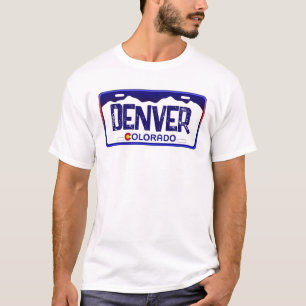 Denver Colorado blaues Nummernschild Shirt
