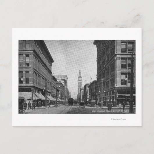 Denver, Colorado - Blick nach unten 16th Street Vi Postkarte (Vorderseite)