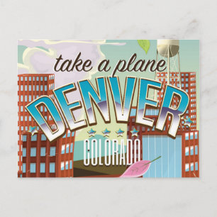 Denver Colorado Cartoon Reiseplakat Postkarte