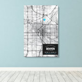 Denver, Colorado City Map + Mark Your Location Leinwanddruck (Insitu (Holzboden))