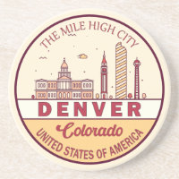 Denver Colorado City Skyline Emblem