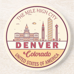 Denver Colorado City Skyline Emblem Getränkeuntersetzer