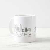 Denver, Colorado| City Stylized Skyline Kaffeetasse (Vorderseite Links)