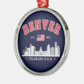 Denver Colorado Cityscape View Ornament Aus Metall (Links)