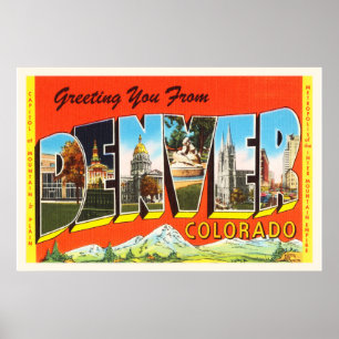 Denver Colorado CO Alte Jahrgänge Reiseführer von  Poster