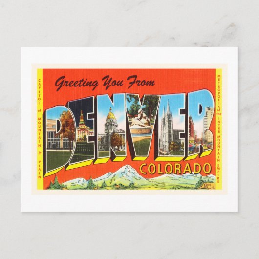 Denver Colorado CO Alte Jahrgänge Reiseführer von Postkarte (Vorderseite)