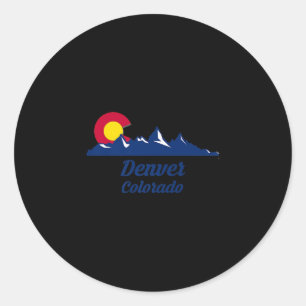 Denver Colorado CO Flag 2021 Road Trip Ski Wandern Runder Aufkleber