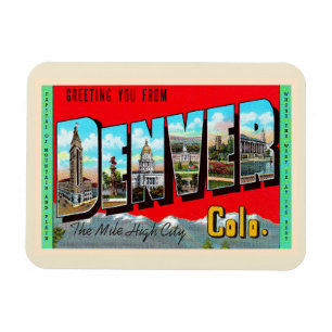 Denver Colorado CO Vintage große Buchstaben Postka Magnet