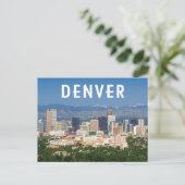 Denver Colorado Downtown Skyline und Berge Postkarte (Stehend Vorderseite)