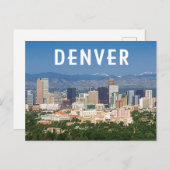 Denver Colorado Downtown Skyline und Berge Postkarte (Vorne/Hinten)