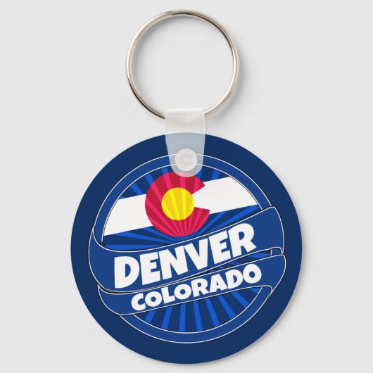 Denver Colorado Fahne platzte Schlüsselanhänger (Vorderseite)