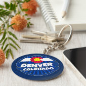 Denver Colorado Fahne platzte Schlüsselanhänger (Seite)