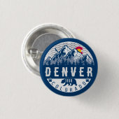 Denver Colorado Flag Camping Wandern Souvenirs 80e Button (Vorne & Hinten)