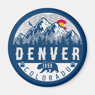 Denver Colorado Flag Camping Wandern Souvenirs 80e Magnet