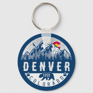 Denver Colorado Flag Camping Wandern Souvenirs 80e Schlüsselanhänger
