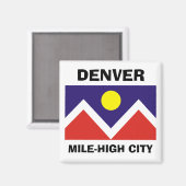 Denver, Colorado Flag Magnet (Vorderseite/Rückseite)