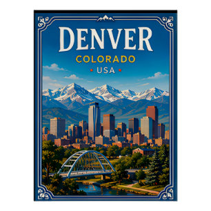 🏔️ Denver Colorado Gebirgsurlaub Erinnerung Poster