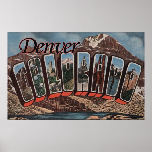 Denver, Colorado - Große Buchstabenszenen Poster (Vorne)