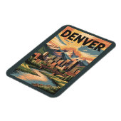 Denver Colorado Illustration Sunset Travel Art Magnet (Linke Seite)