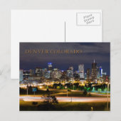 Denver, Colorado in der Nacht Postkarte (Vorne/Hinten)