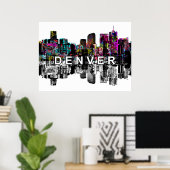 Denver, Colorado in Graffiti Poster (Heimbüro)