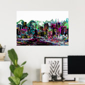 Denver, Colorado in Graffiti Poster (Heimbüro)